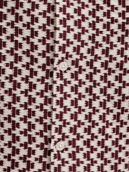 Jack & Jones Montauk Crochet Short Sleeve Shirt Dark Red - Lyhythihaiset kauluspaidat - Lyhythihaiset Kauluspaidat Isot Koot