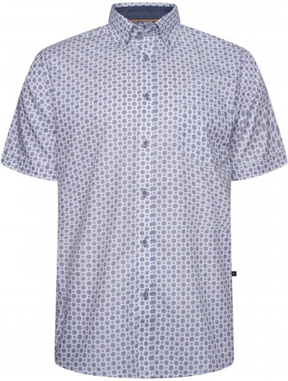 Kam Jeans 6345 Jewel Pattern Short Sleeve Shirt Blue - Kauluspaidat - Miesten isot kauluspaidat 2XL – 8XL