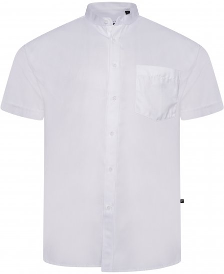 Kam Jeans P020 Premium Short Sleeve Oxford Shirt White - Kauluspaidat - Miesten isot kauluspaidat 2XL – 8XL