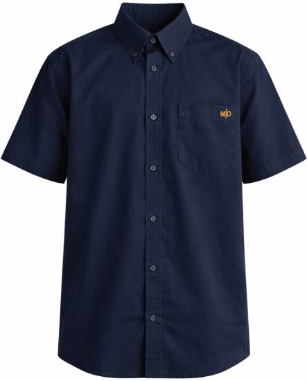 Motley Denim Zagreb Lyhythihainen Kauluspaita Laivastonsininen - Kauluspaidat - Miesten isot kauluspaidat 2XL – 8XL