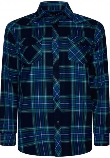Kam Jeans 6353 Western Check Shirt Navy - Kauluspaidat - Miesten isot kauluspaidat 2XL – 8XL