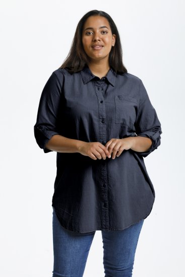 Kaffe Curve Nana Paitatunika Tummansininen - Naisten puserot ja tunikat isot koot - 