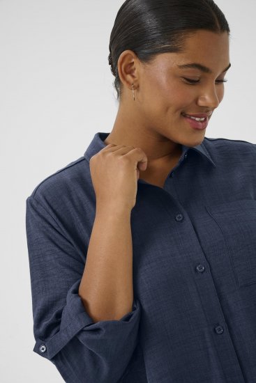 Kaffe Curve Ellie Shirt Tunic Moon Indigo Blue - Tunikat - 