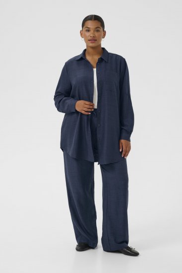 Kaffe Curve Ellie Shirt Tunic Moon Indigo Blue - Tunikat - 