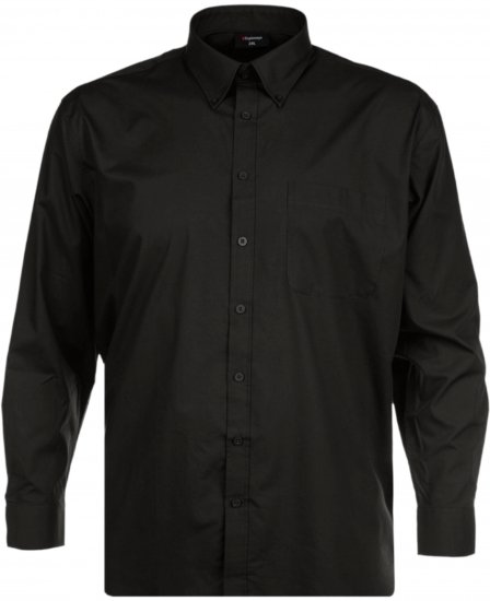 Espionage SH150 Plain Long Sleeve Shirt Black - Kauluspaidat - Miesten isot kauluspaidat 2XL – 8XL