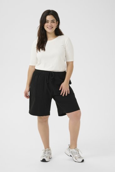 Kaffe Curve Nana Liah Shortsit Musta - Farkut & Housut Isoissa Koissa – Plus Size - 