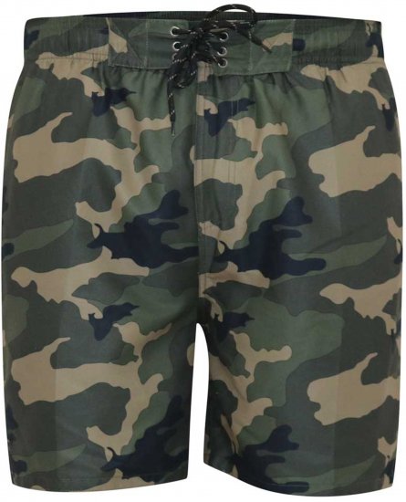 D555 Kody Camo Printed Swimshorts Khaki - Uimashortsit - Miesten uimahousut isot koot