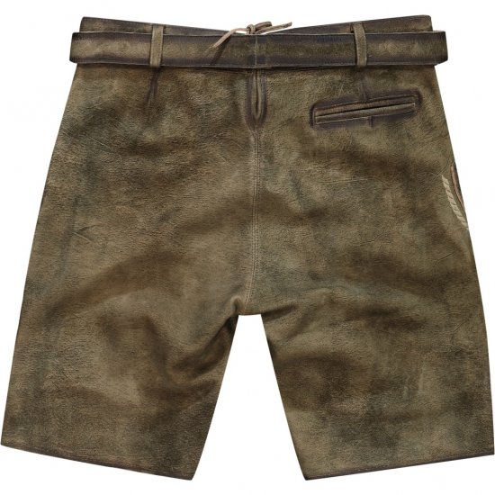JP1880 Shorts Goat Suede with Belt Buckle Traditional Moss Green - Juhlapukeutuminen - Juhlapukeutuminen – Juhli tyylikkäästi ja mukavasti