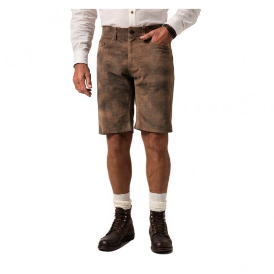 JP1880 Shorts Leather Traditional Cowhide Brown - Shortsit - Shortsit, isot koot – W40-W60