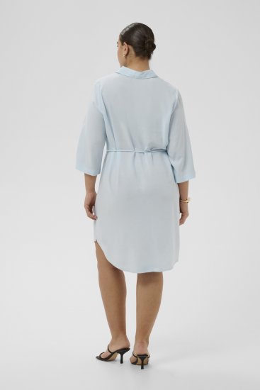 Kaffe Curve Mille Short Shirt Dress Nantucket Breeze Blue - Minimekot - 