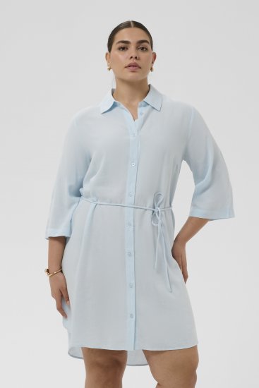 Kaffe Curve Mille Short Shirt Dress Nantucket Breeze Blue - Minimekot - 