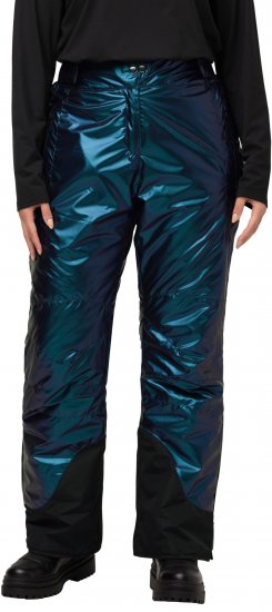Ulla Popken Ski Pants Water-Repellent Mother-Of-Pearl Velcro Closure Snow Gaiter Blue - Naisten farkut ja housut isot koot - 