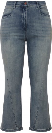 Ulla Popken Splatter Painted Jeans Washed Blue Denim - Naisten farkut ja housut isot koot - 