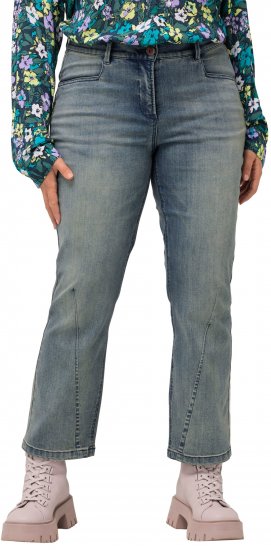 Ulla Popken Splatter Painted Jeans Washed Blue Denim - Naisten farkut ja housut isot koot - 