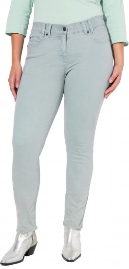 Ulla Popken Slim Leg Light Wash Jeans Light Moss Light Moss Green - Naisten farkut ja housut isot koot - 