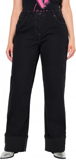Ulla Popken Flared Leg Jeans Black - Naisten farkut ja housut isot koot - 