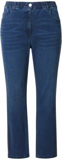 Ulla Popken Rhinestone Seam Stretch Fit Jeans Blue Denim - Naisten farkut ja housut isot koot - 