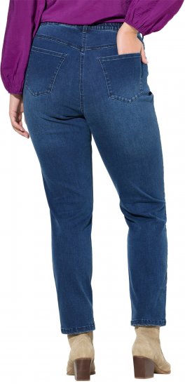 Ulla Popken Splatter Painted Jeans Blue - Farkut & Housut Isoissa Koissa – Plus Size - 