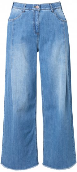 Ulla Popken Extra Wide Leg Stretch Fit Jeans Light Blue - Naisten farkut ja housut isot koot - 