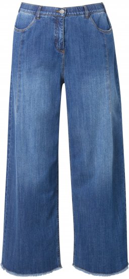 Ulla Popken Extra Wide Leg Stretch Fit Jeans Denim Blue - Naisten farkut ja housut isot koot - 