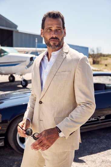 JP1880 Kos Linen Blend Jacket Sand - Puvut ja pikkutakit - Pukuja suurissa mitoissa