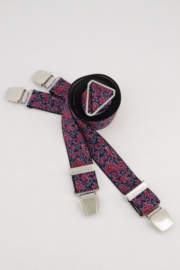 JP1880 Suspenders with Adjustable Length Burgundy Red - Asusteet - 