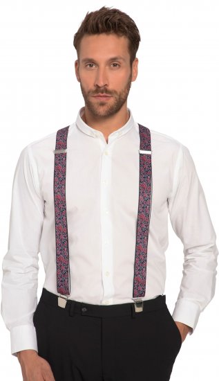 JP1880 Suspenders with Adjustable Length Burgundy Red - Asusteet - 