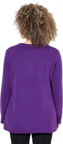 Ulla Popken Sequined Star Rolled Edge Sweater Dark Purple - Naisten hupparit ja collegepaidat isot koot - 