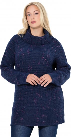 Ulla Popken Space Yarn Oversized Turtleneck Sweater Blue - Naisten hupparit ja collegepaidat isot koot - 