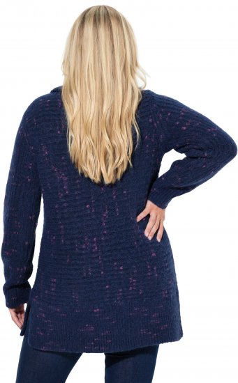 Ulla Popken Space Yarn Oversized Turtleneck Sweater Blue - Naisten hupparit ja collegepaidat isot koot - 