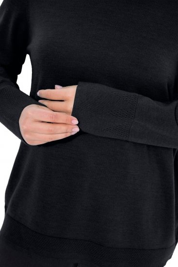 Ulla Popken Long Sleeves Mock Turtleneck Sweater Black - Ulla Popken - Ulla Popken plus-size-vaatteet