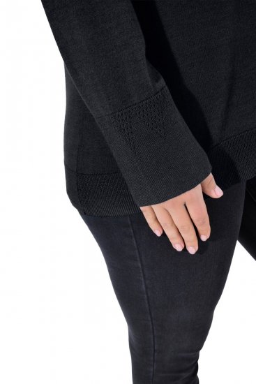 Ulla Popken Long Sleeves Mock Turtleneck Sweater Black - Ulla Popken - Ulla Popken plus-size-vaatteet