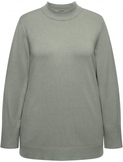 Ulla Popken Long Sleeves Mock Turtleneck Sweater Grey - Naisten hupparit ja collegepaidat isot koot - 