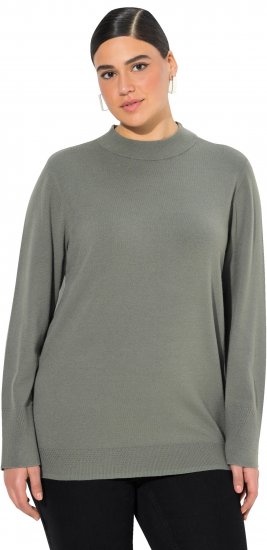 Ulla Popken Long Sleeves Mock Turtleneck Sweater Grey - Naisten hupparit ja collegepaidat isot koot - 