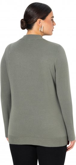 Ulla Popken Long Sleeves Mock Turtleneck Sweater Grey - Naisten hupparit ja collegepaidat isot koot - 