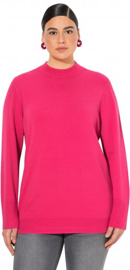 Ulla Popken Long Sleeves Mock Turtleneck Sweater Red Pink - Naisten hupparit ja collegepaidat isot koot - 