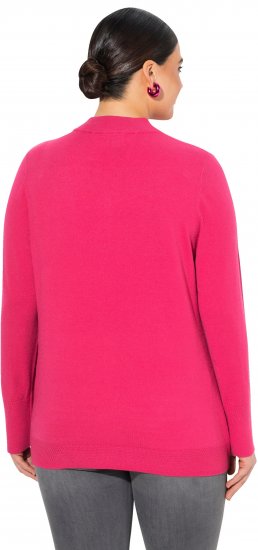Ulla Popken Long Sleeves Mock Turtleneck Sweater Red Pink - Naisten hupparit ja collegepaidat isot koot - 