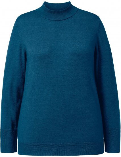 Ulla Popken Long Sleeves Mock Turtleneck Sweater Emerald Green - Naisten hupparit ja collegepaidat isot koot - 