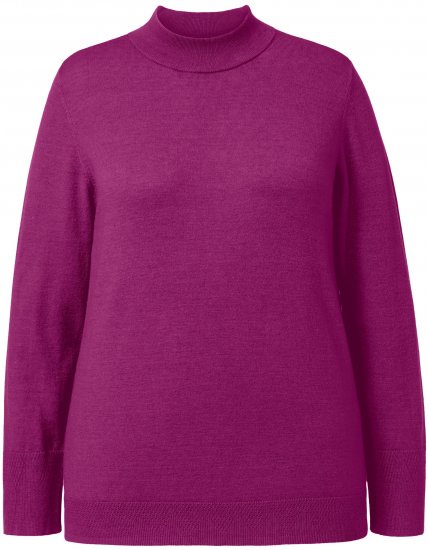 Ulla Popken Long Sleeves Mock Turtleneck Sweater Berry - Hupparit ja collegepaidat - 