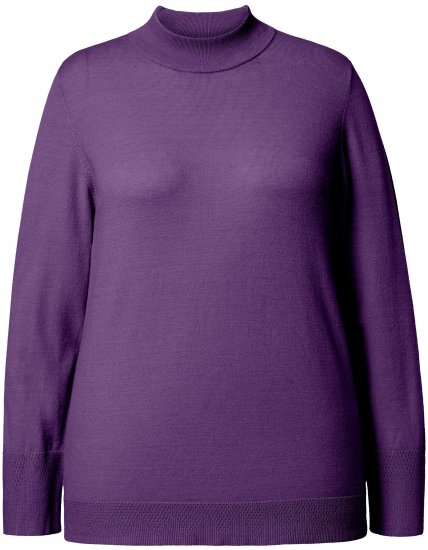 Ulla Popken Long Sleeves Mock Turtleneck Sweater Deep Violet - Naisten hupparit ja collegepaidat isot koot - 