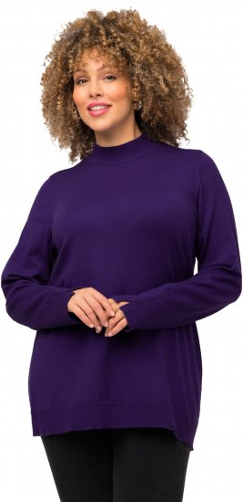 Ulla Popken Long Sleeves Mock Turtleneck Sweater Deep Violet - Naisten hupparit ja collegepaidat isot koot - 