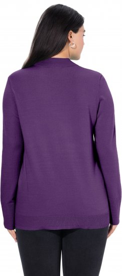 Ulla Popken Long Sleeves Mock Turtleneck Sweater Deep Violet - Naisten hupparit ja collegepaidat isot koot - 