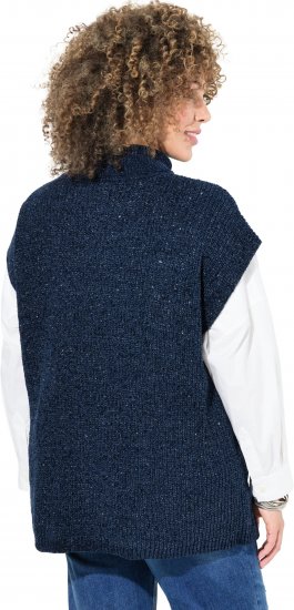 Ulla Popken Cap Sleeve Turtleneck Sweater Blue - Naisten hupparit ja collegepaidat isot koot - 