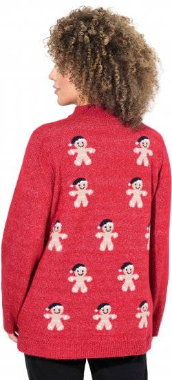 Ulla Popken Gingerbread Men Sweater Salsa Red - Naisten hupparit ja collegepaidat isot koot - 