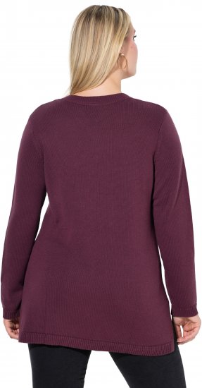 Ulla Popken Gingerbread Man Christmas Sweater Dark Wine Red - Naisten hupparit ja collegepaidat isot koot - 