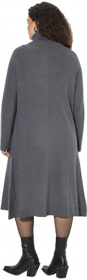 Ulla Popken Long Turtleneck Duster Sweater Graphite Grey - Hupparit ja collegepaidat - 