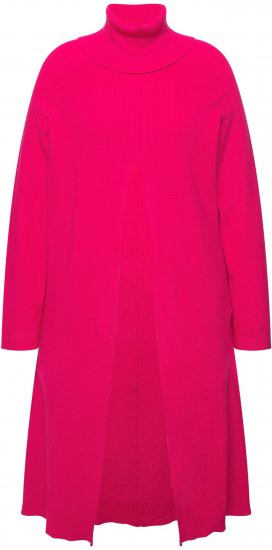 Ulla Popken Long Turtleneck Duster Sweater Red Pink - Naisten hupparit ja collegepaidat isot koot - 