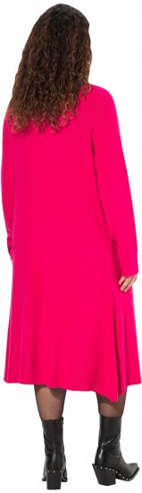 Ulla Popken Long Turtleneck Duster Sweater Red Pink - Naisten hupparit ja collegepaidat isot koot - 
