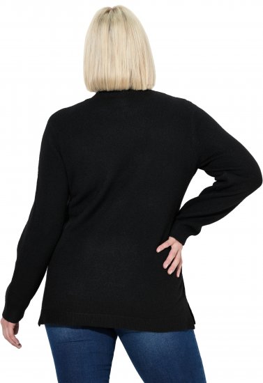 Ulla Popken Whimsical Holiday Sweater Black - Naisten hupparit ja collegepaidat isot koot - 