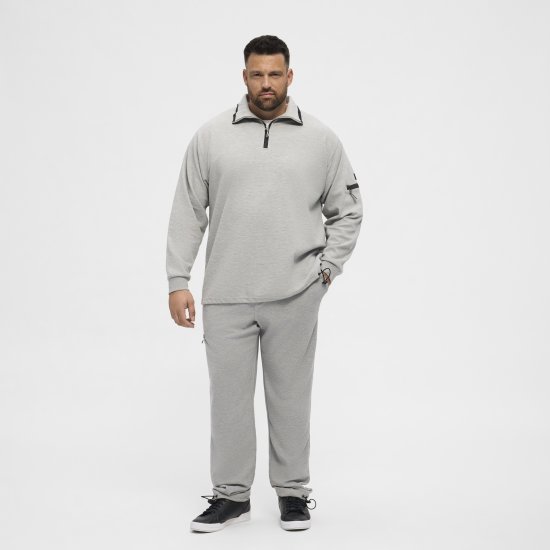 North Latitude Ottoman Sweatpants Mid Grey - Collegehousut ja collegeshortsit - Miesten Isot collegehousut ja collegeshortsit